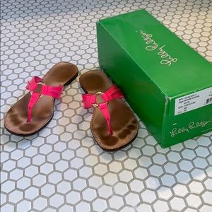 Lilly Pulitzer Fiesta Pink McKim Sandals sz 7
